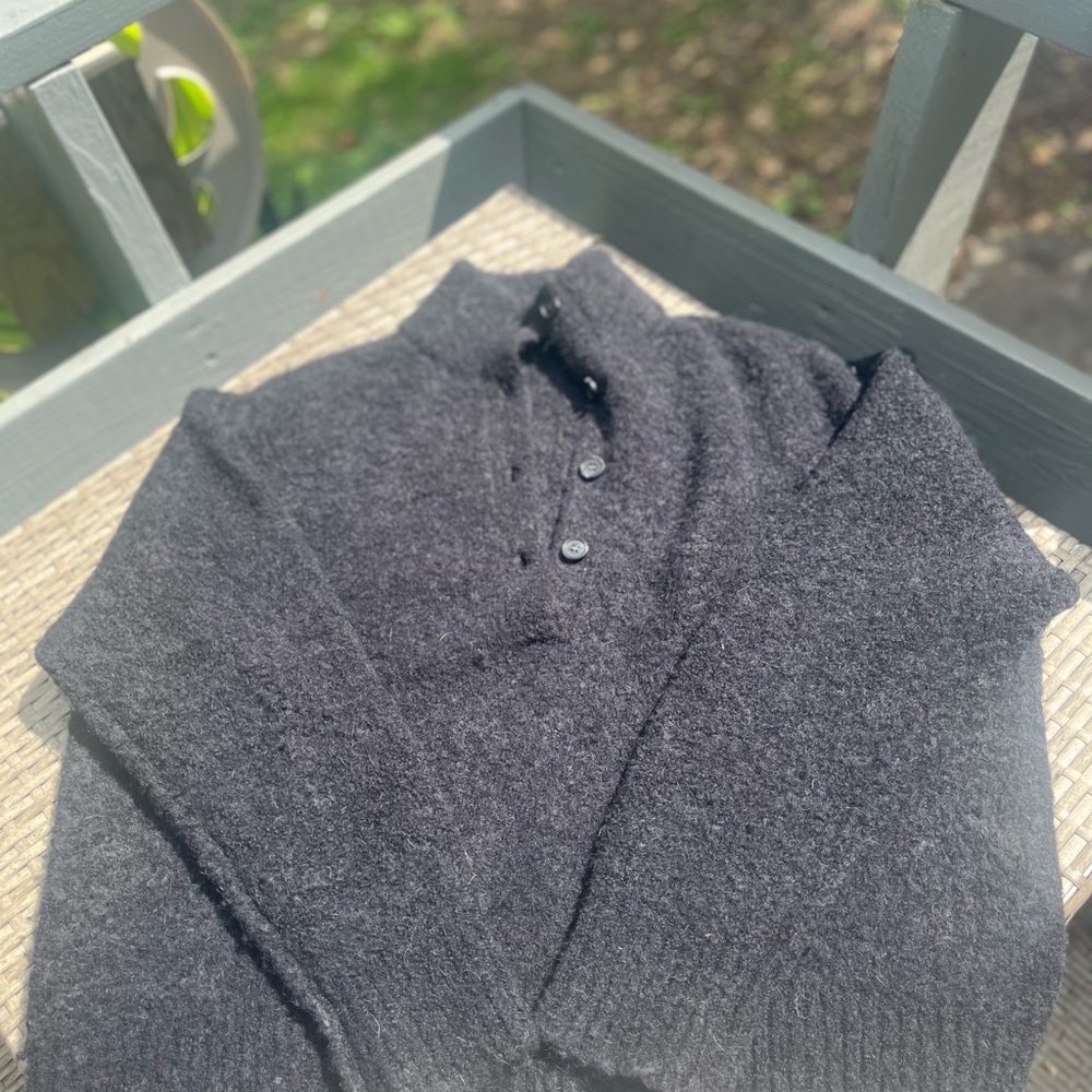 Jenni Kayne Boucle Button Pullover Black Small - Picture 6 of 7